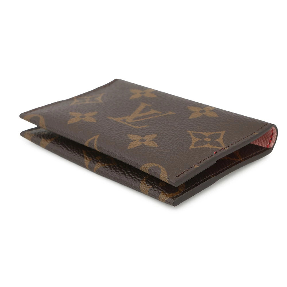 Louis Vuitton Slim Porte Cartes Monogram Wallet Card Case Brown
